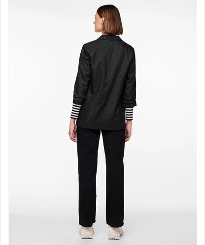Pieces - BOSELLA - Ruched sleeve glitter blazer