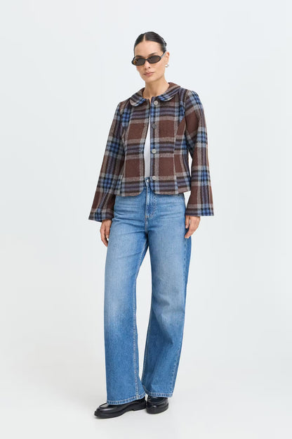 B.Young - BREE - Checked Wool blend jacket