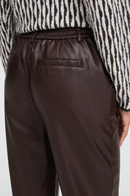 B.Young - DAJA - Faux leather ankle length trousers