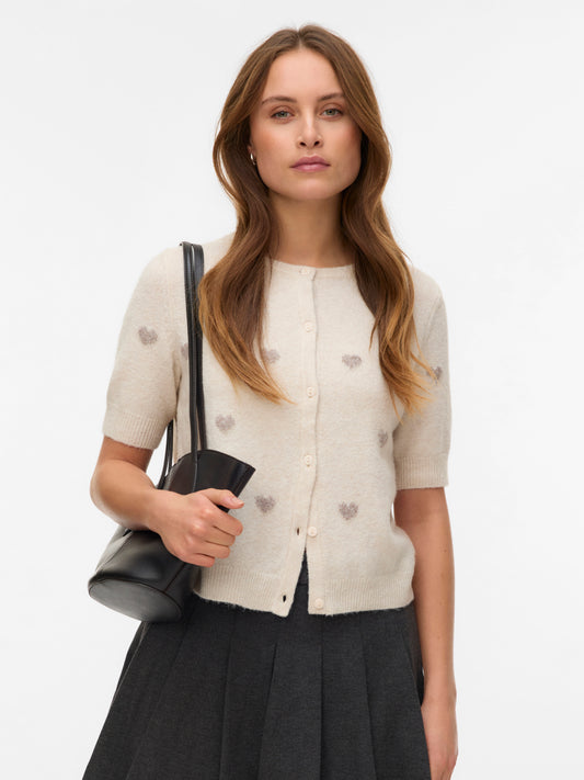 Vero Moda - DOFFY INTARSIA - Heart print cardi