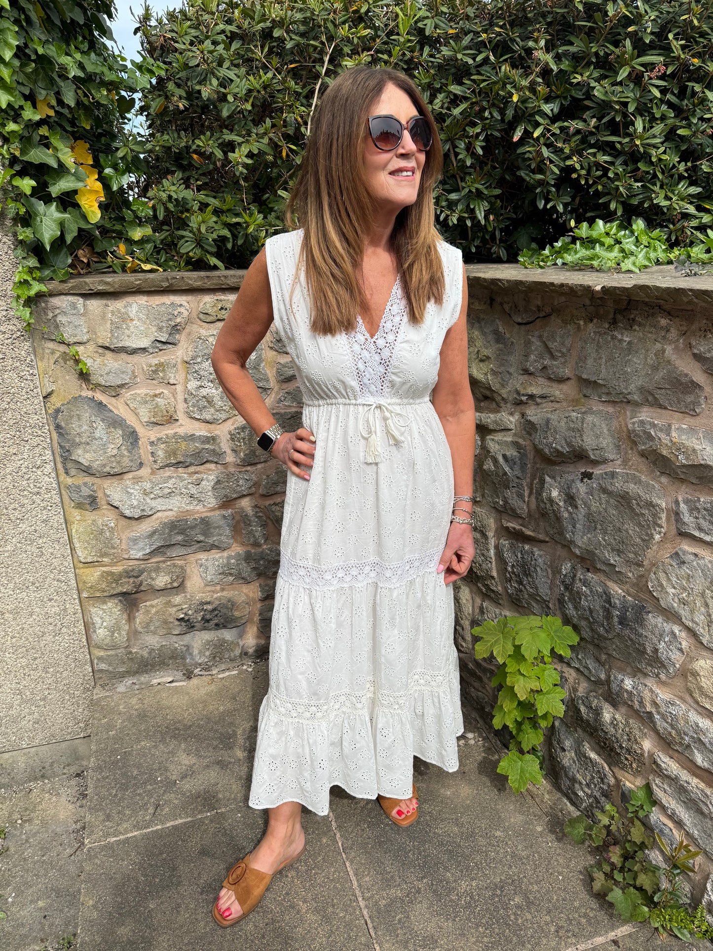 RILEY - Lace detail midaxi dress