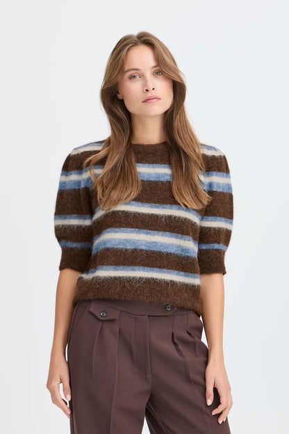 B.Young - MILOU - Stripe 1/2 sleeve knit