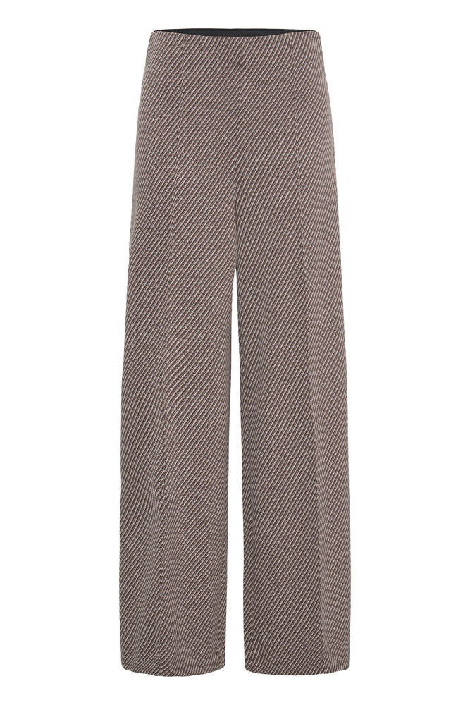ICHI - KATE TWILL - Printed high waist trousers