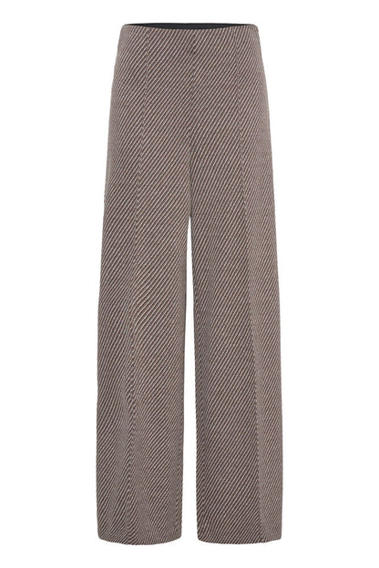 ICHI - KATE TWILL - Printed high waist trousers
