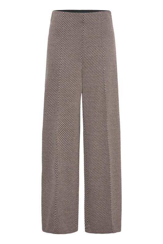 ICHI - KATE TWILL - Printed high waist trousers