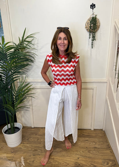 Crochet zig zag top
