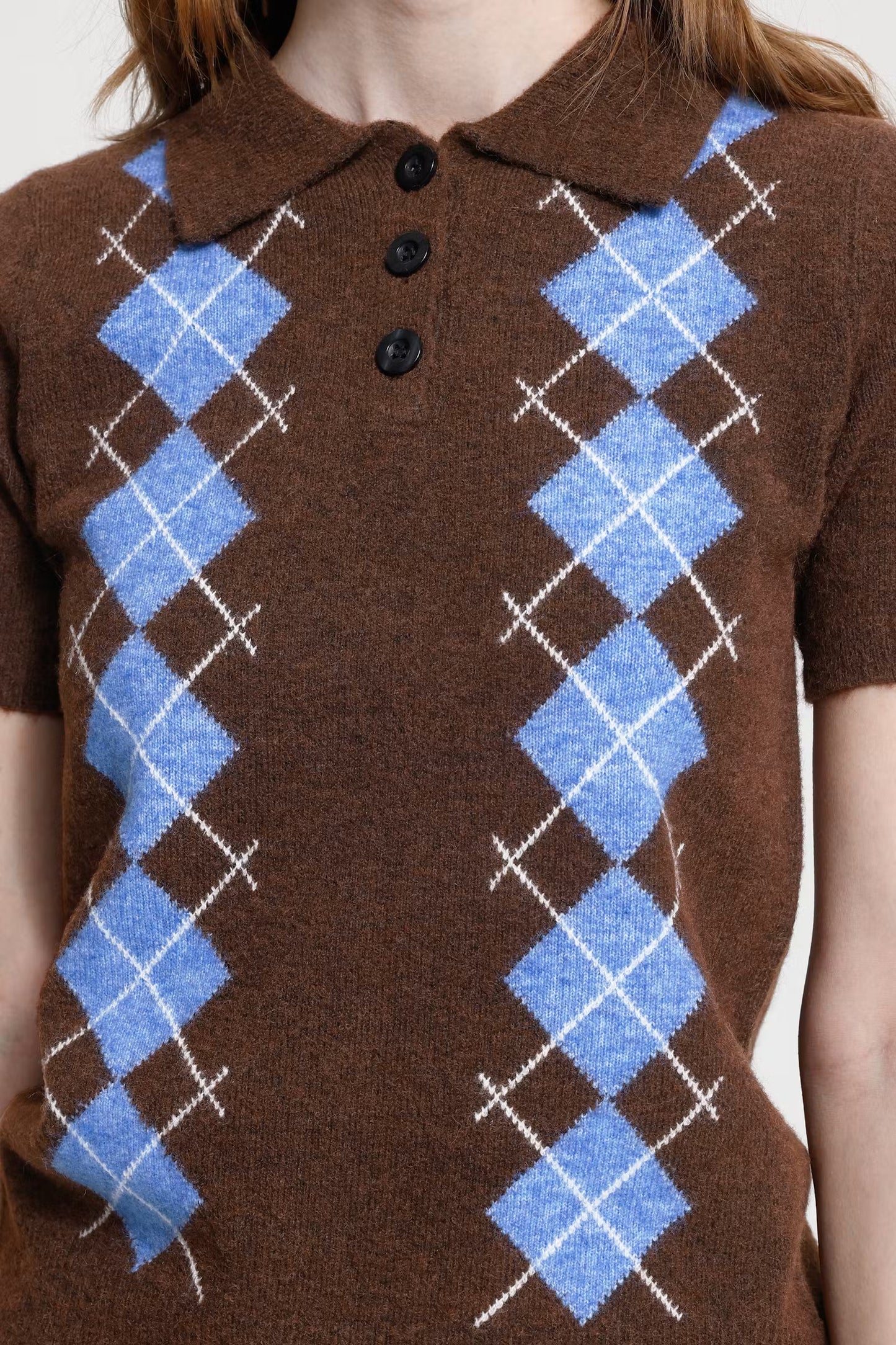 ICHI - DASILA SS3 - Argyle Knitted polo