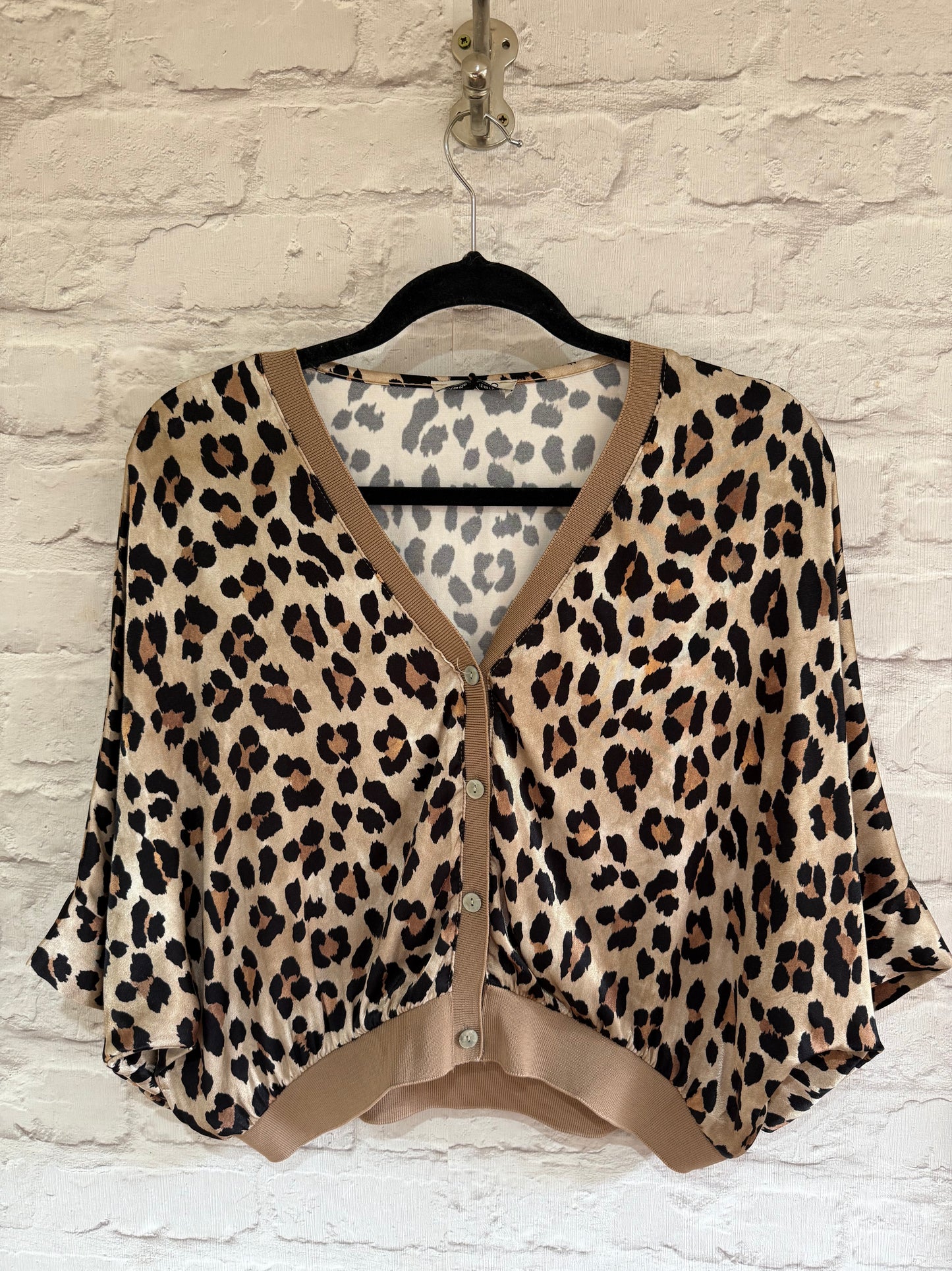 ARIA - Satin printed bomber jacket - Leopard Print