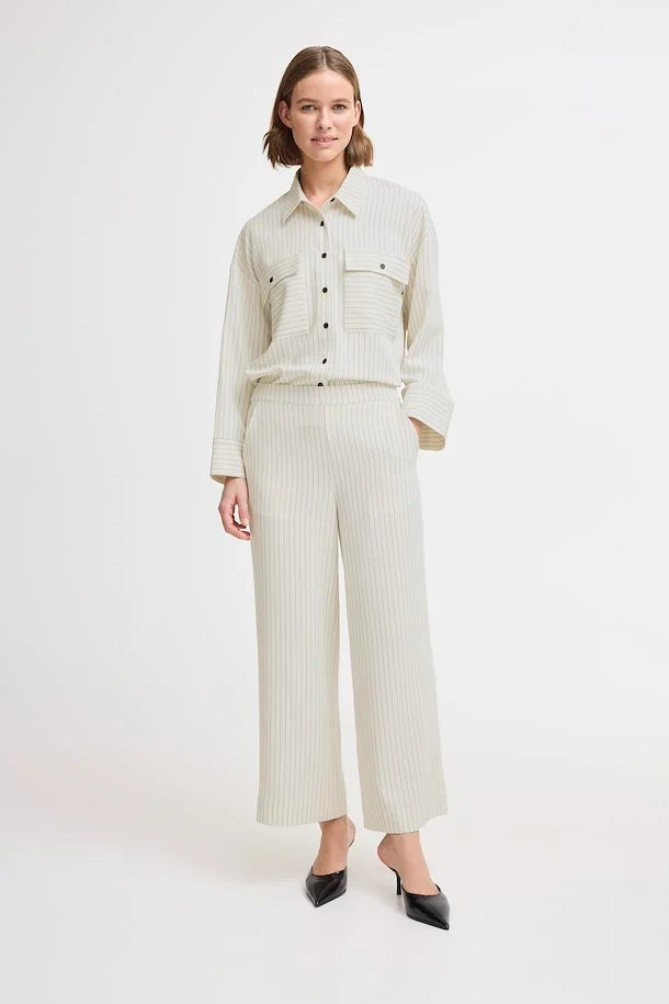 B.Young - DANNIA - Pinstripe wide trousers