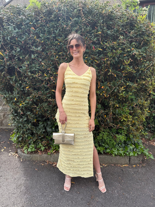 VALENTINA - Ruffle fitted midaxi dress