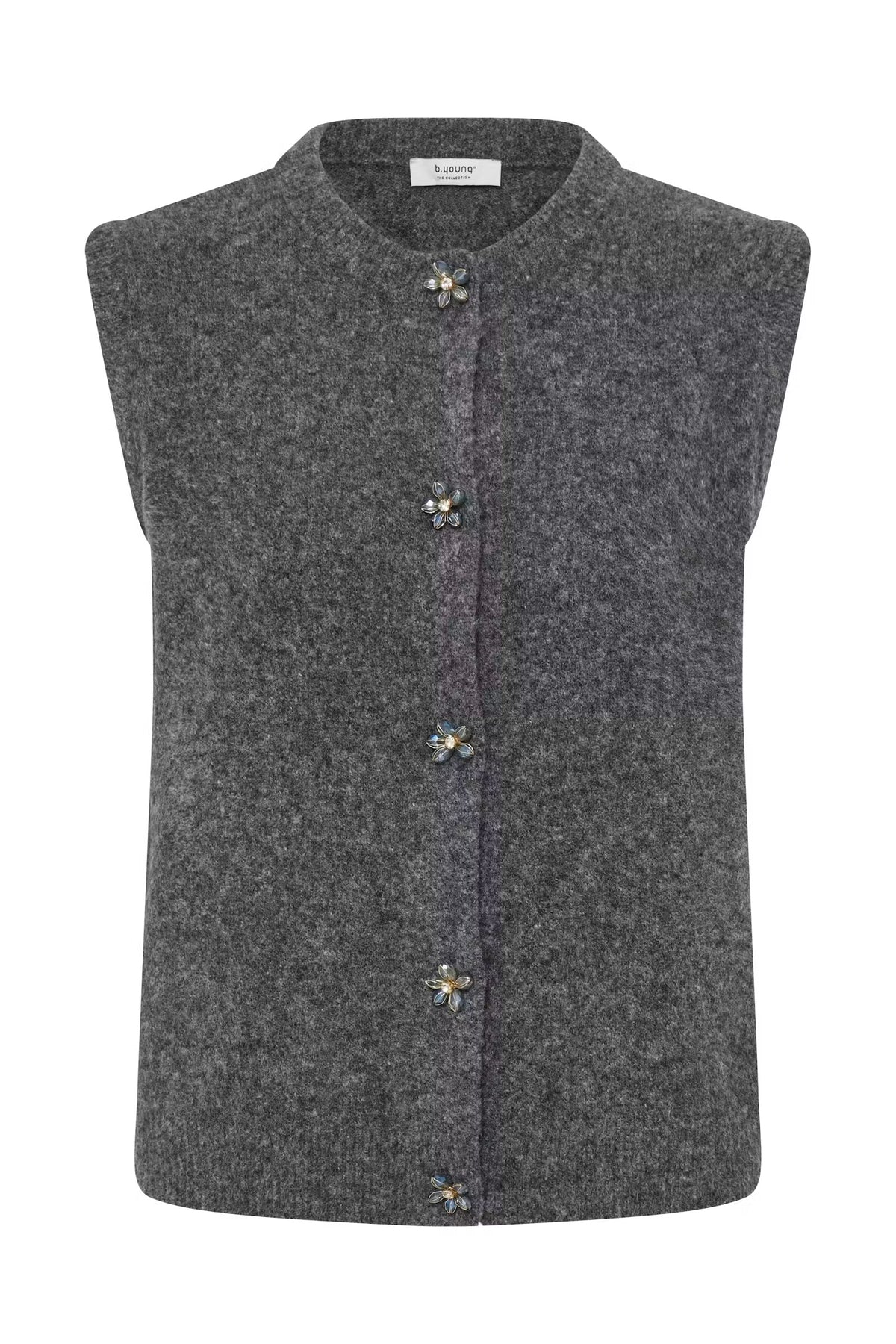B.Young - OMEA - Flower button knitted tank top