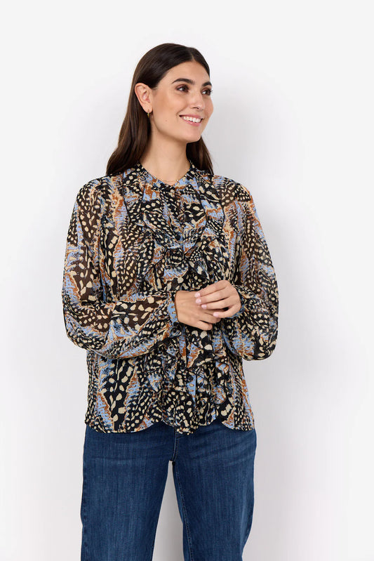 Soya Concept - PIRIL 2 - Printed ruffle front blouse