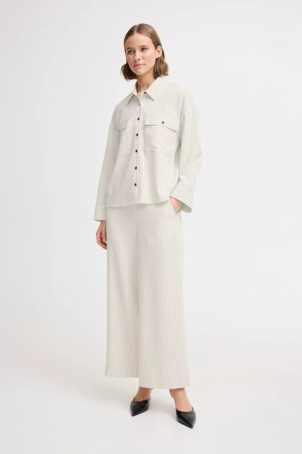 B.Young - DANNIA - Pinstripe wide trousers