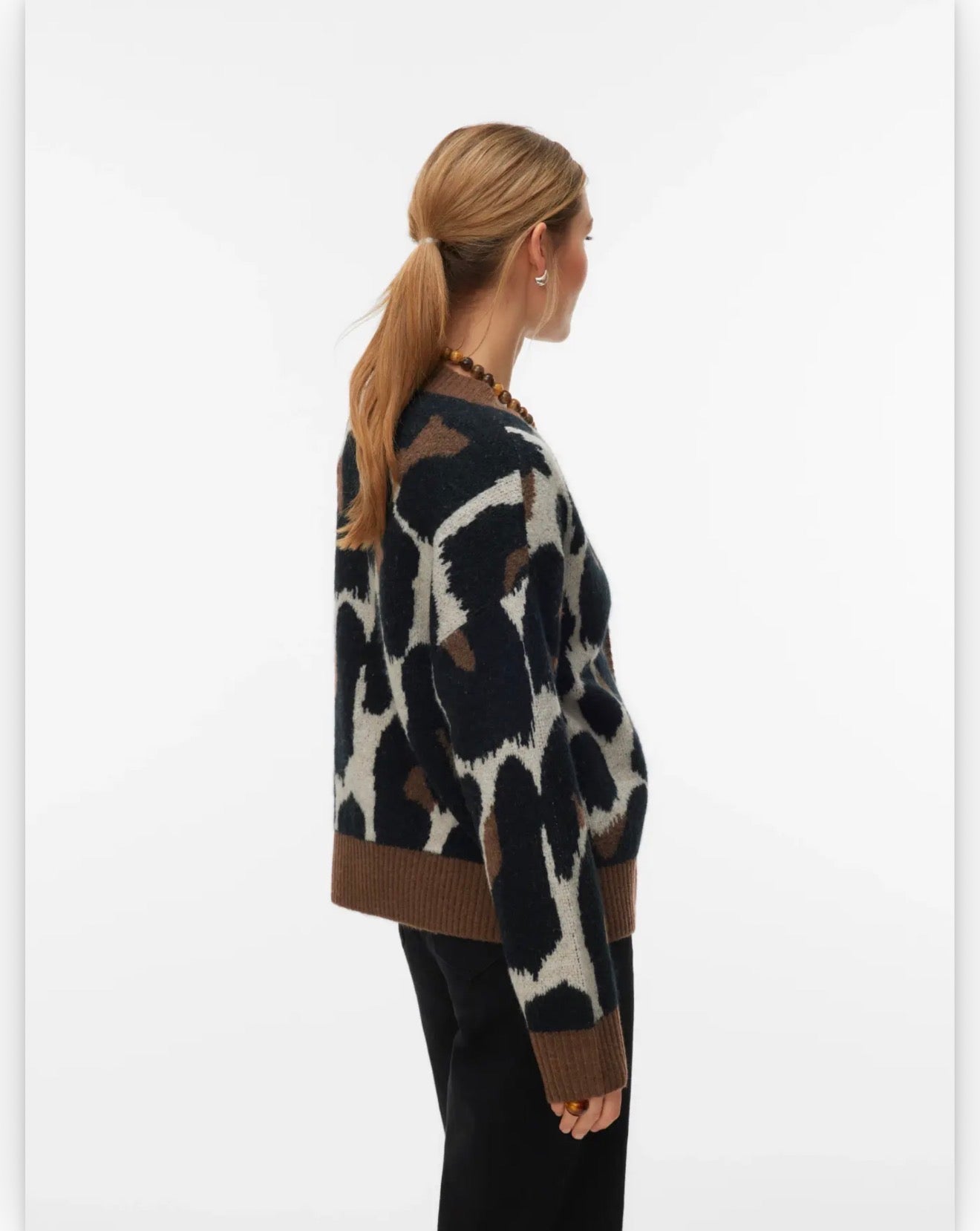 Vero Moda - LEONIE - Leopard print chunky knit cardi