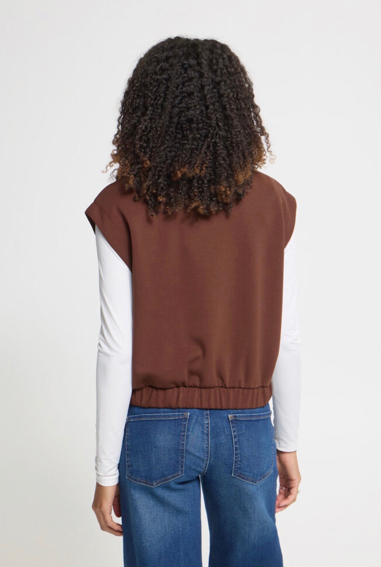 ICHI - COZY WA - Super soft button front waistcoat jacket