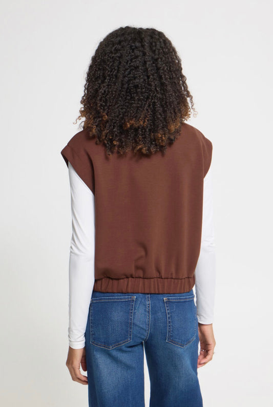 ICHI - COZY WA - Super soft button front waistcoat jacket