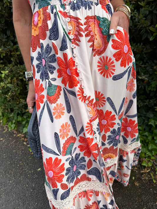 HOLLIS - Floral print maxi dress