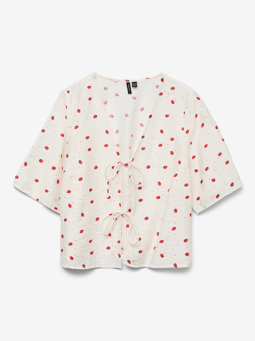 Vero Moda - ODETTE - Strawberry print tie front top