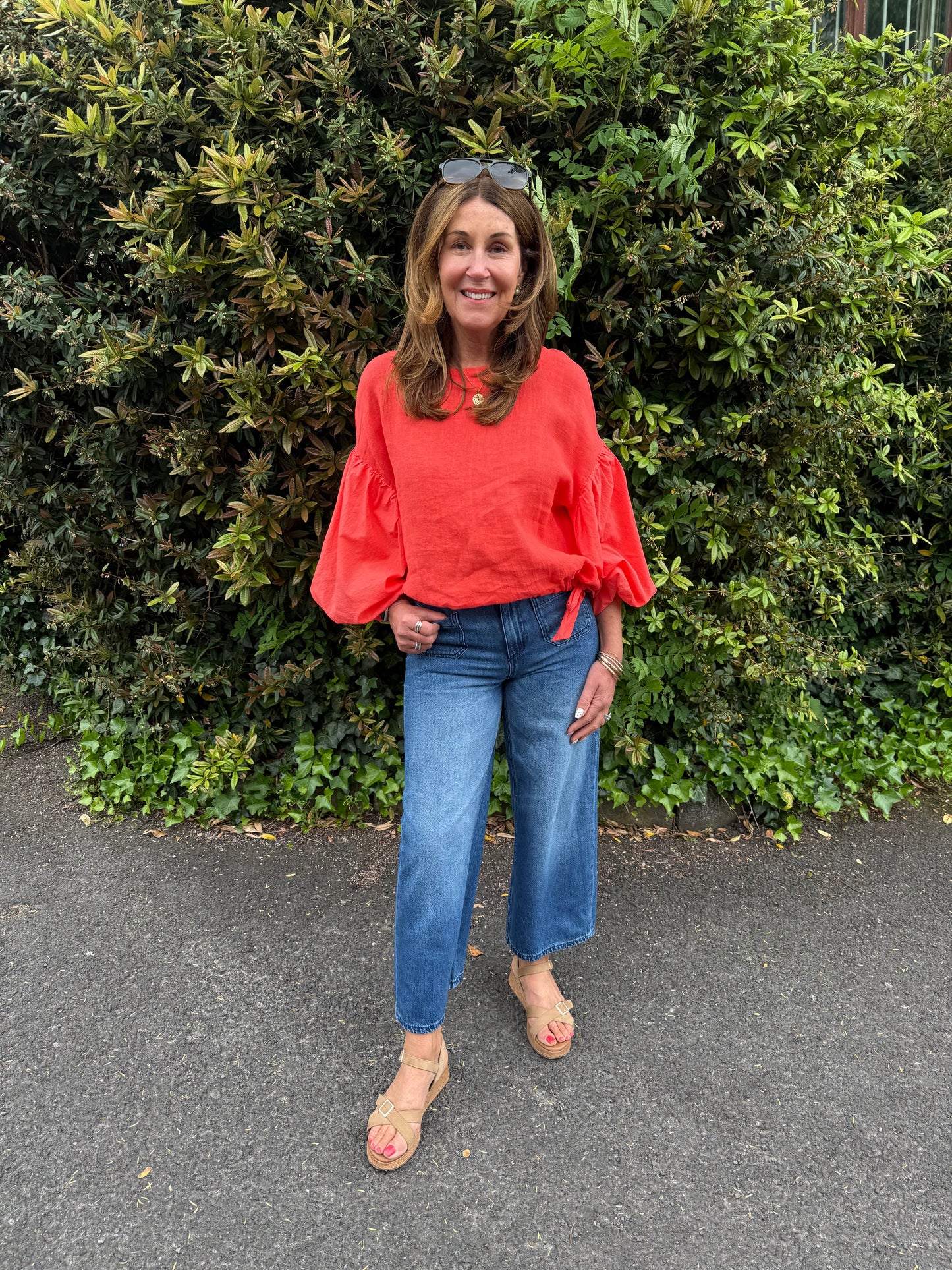 GLORIA - Balloon sleeve linen top