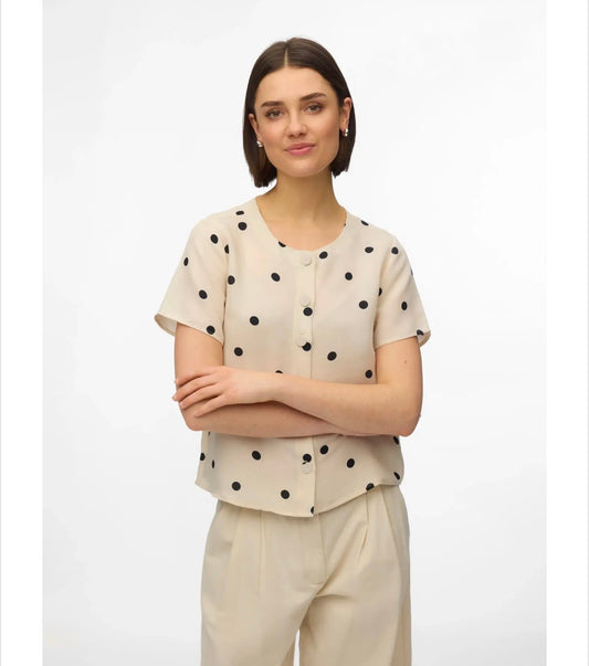 Vero Moda - JOAN - Polka dot short sleeve top