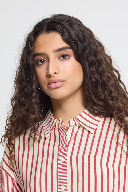 ICHI - LOURI - Stripe oversized shirt