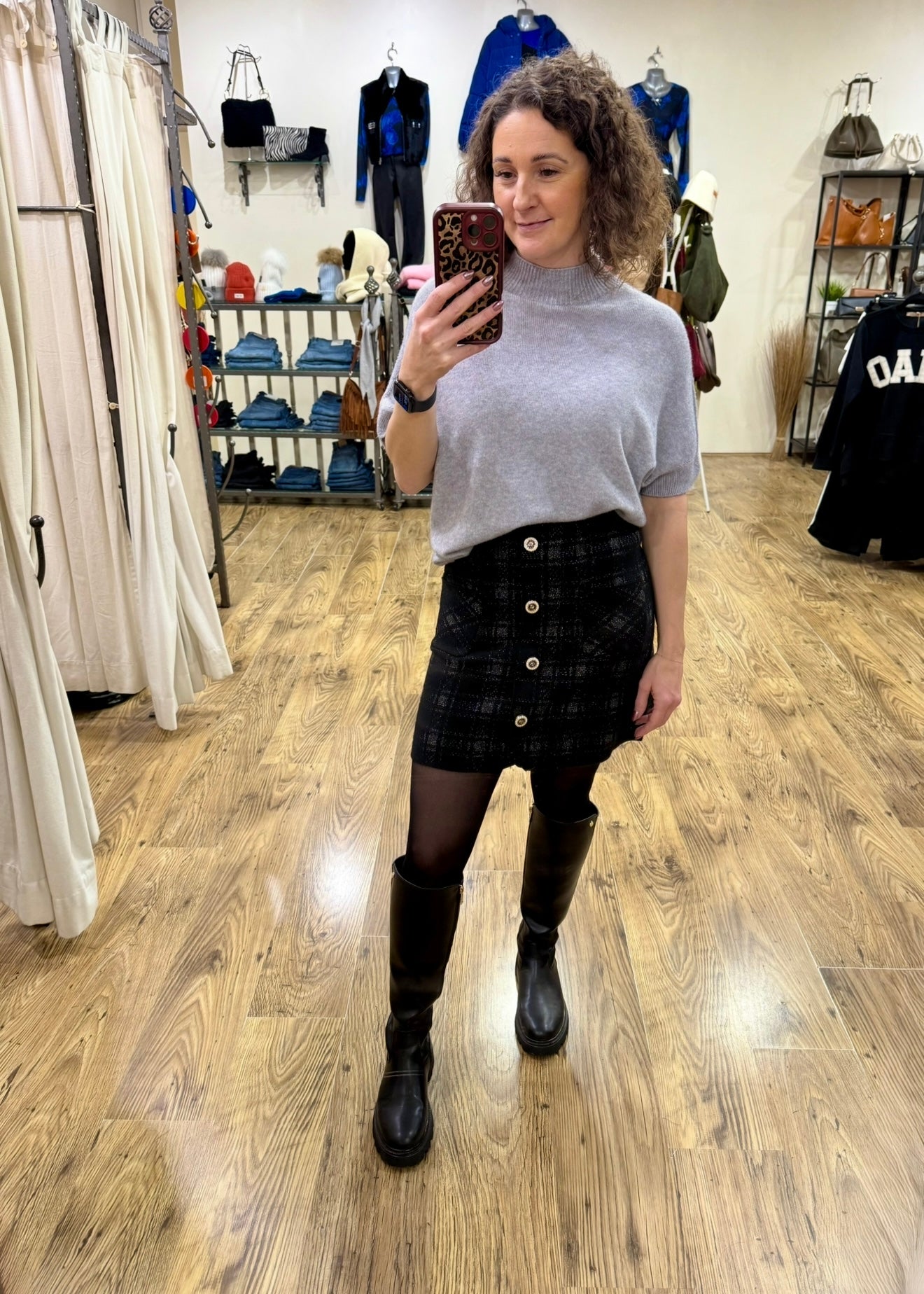 LEXI - Checked knitted skirt