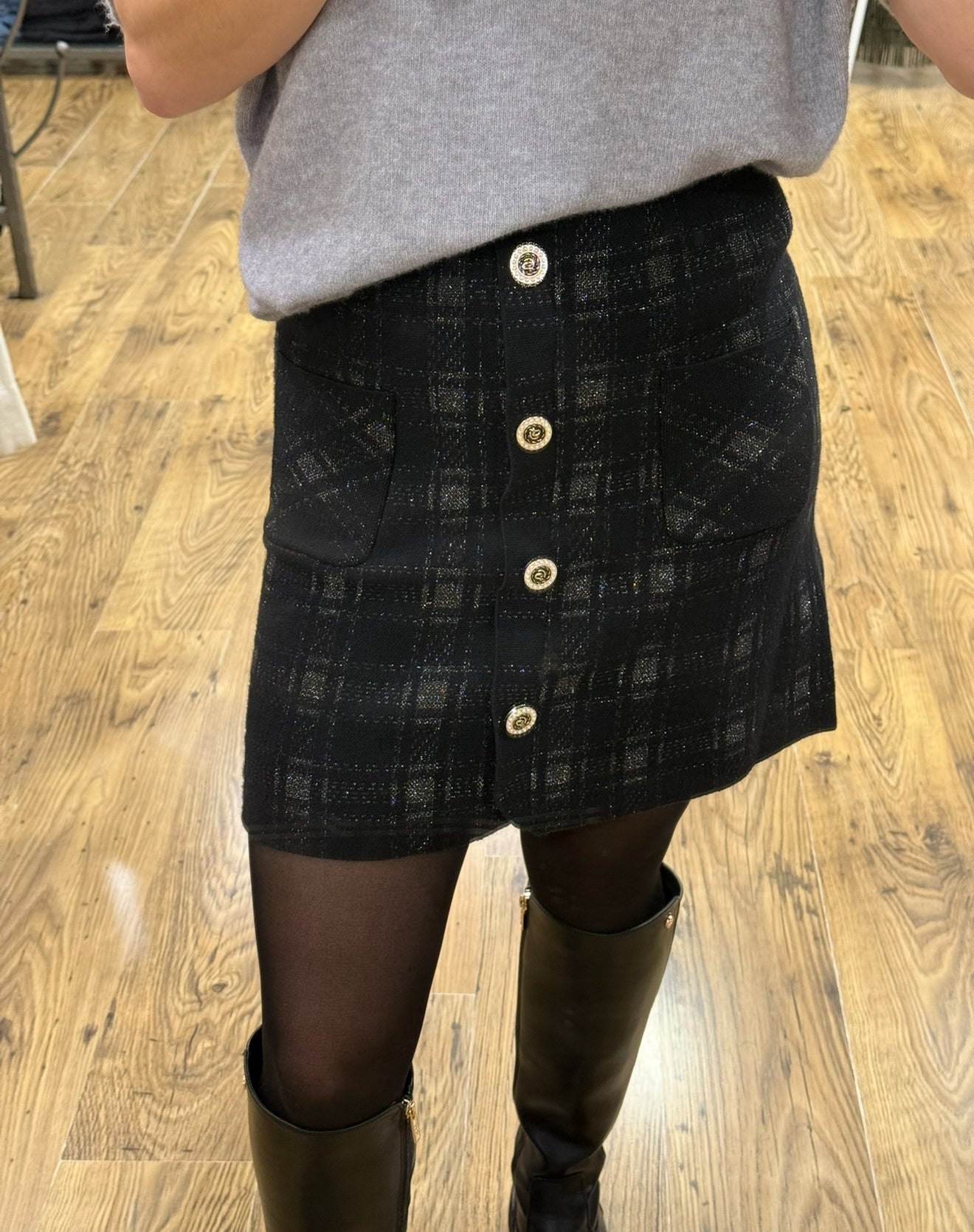 LEXI - Checked knitted skirt