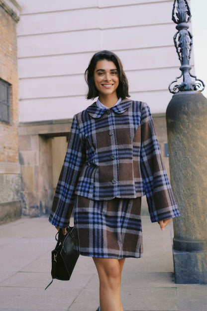 B.Young - BREE - Checked Wool blend jacket