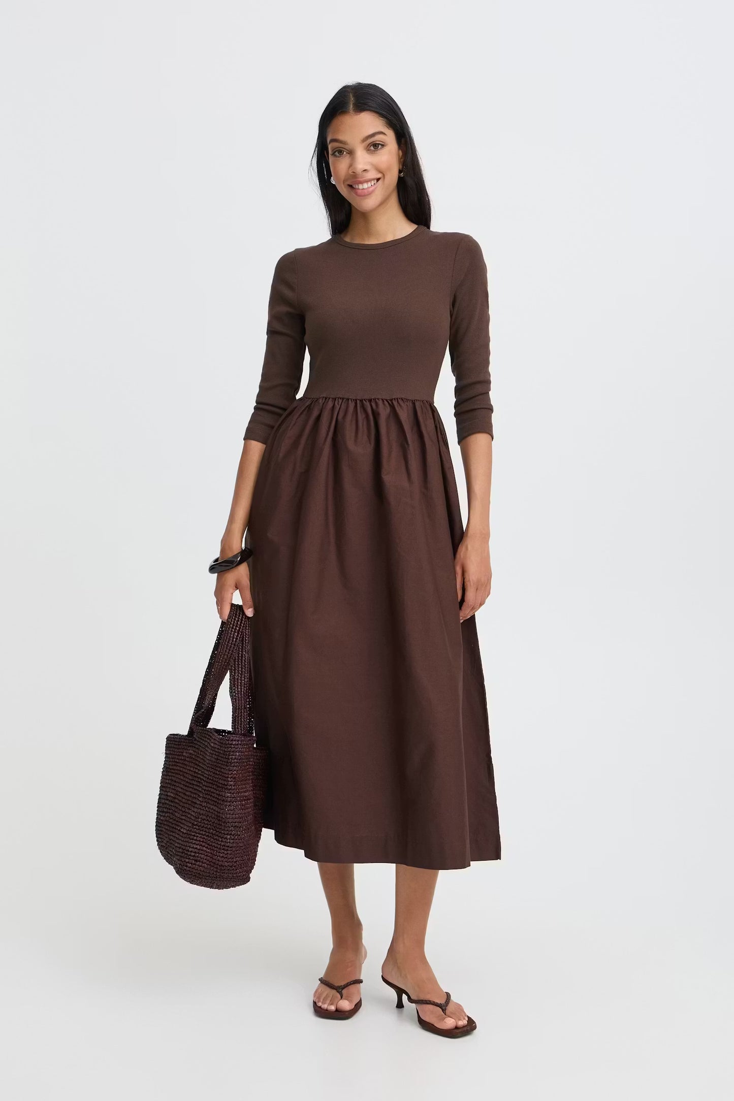B.Young - SUNNA - Fitted top midi dress