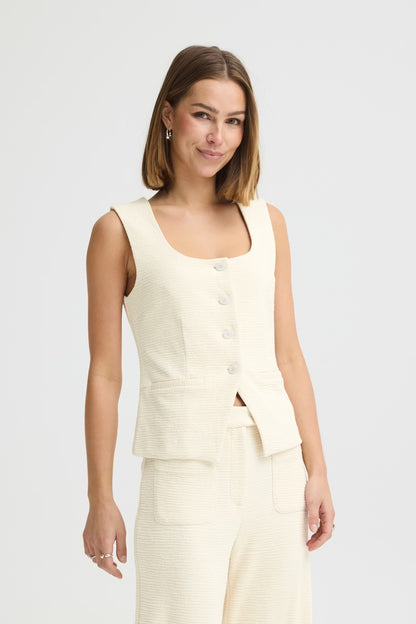 ICHI - KATE LUMINA - Textured button front waistcoat