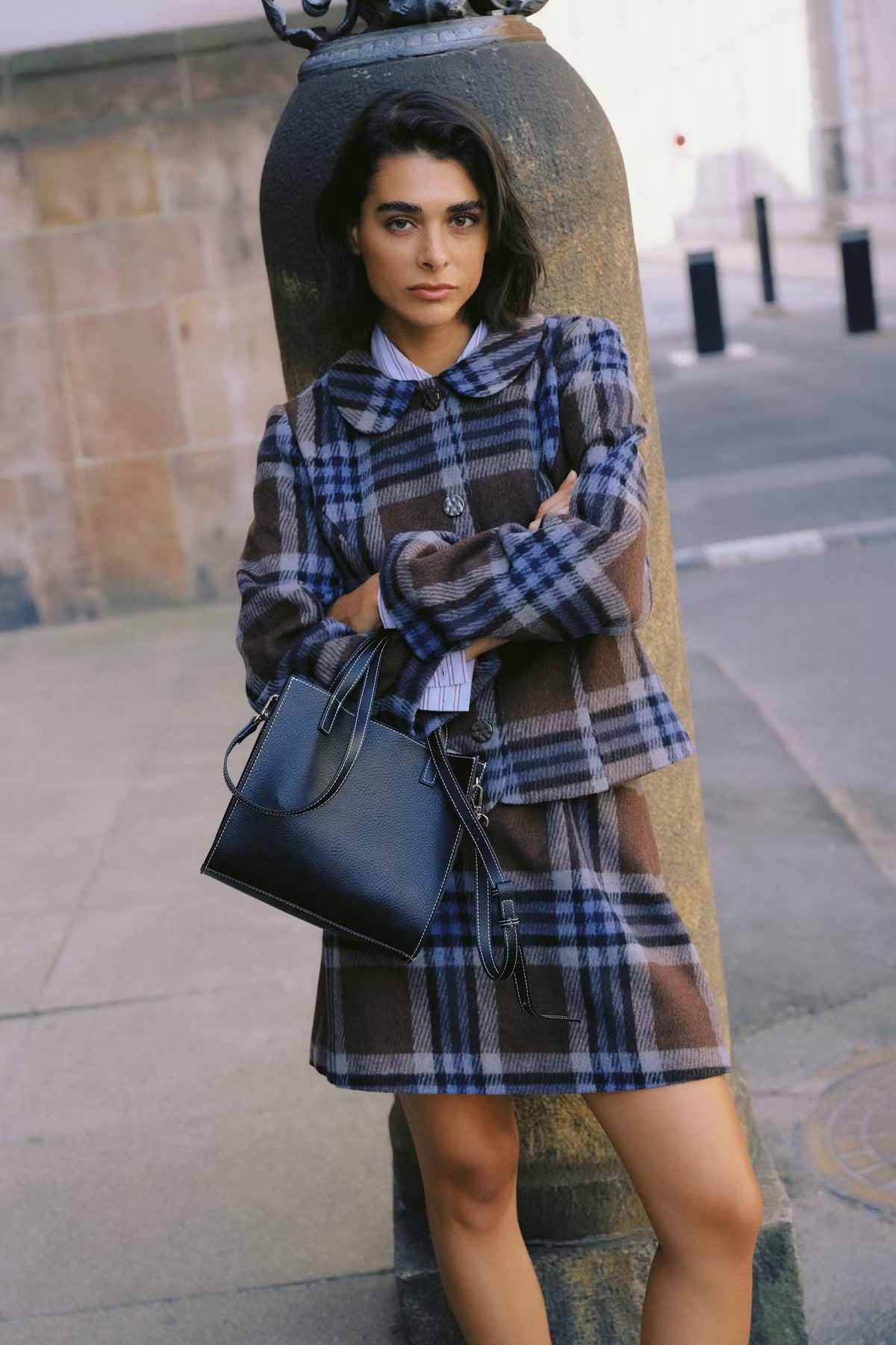 B.Young - BREE - Checked Wool blend jacket