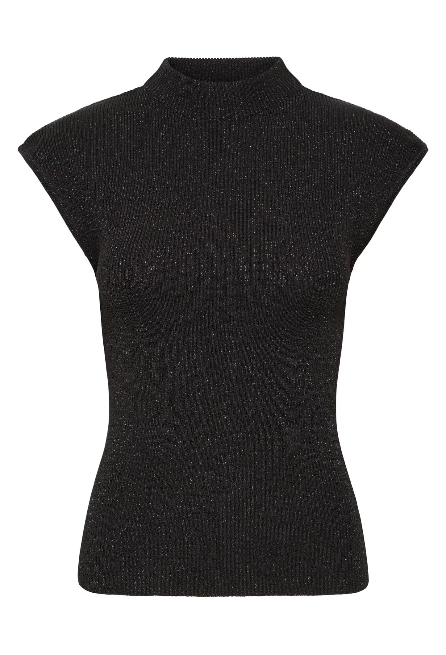 ICHI - CODY - Knitted lurex detail fitted top