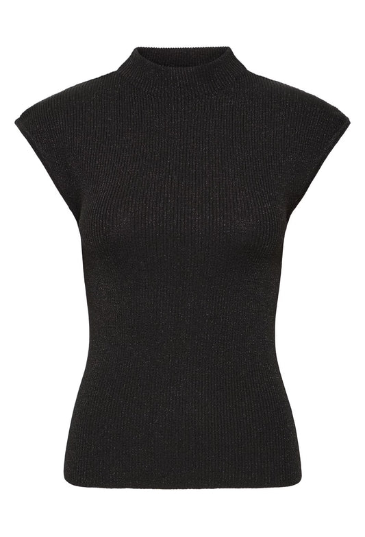 ICHI - CODY - Knitted lurex detail fitted top