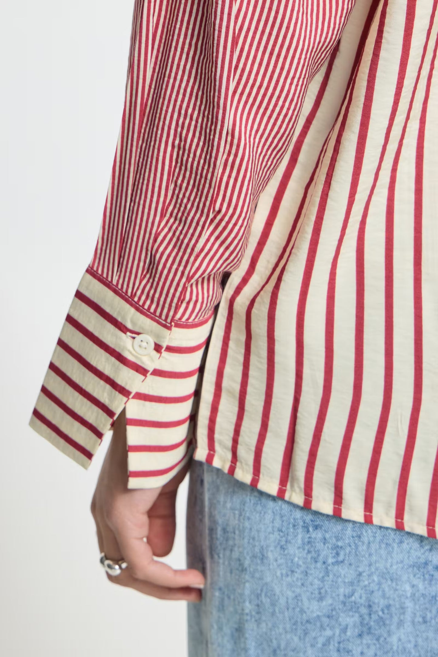 ICHI - LOURI - Stripe oversized shirt