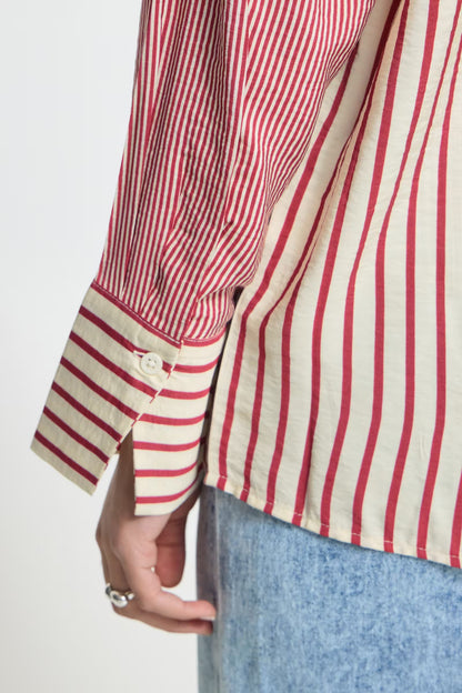 ICHI - LOURI - Stripe oversized shirt