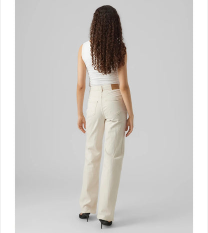 Vero Moda - TESSA - High waist wide leg jeans - Cream