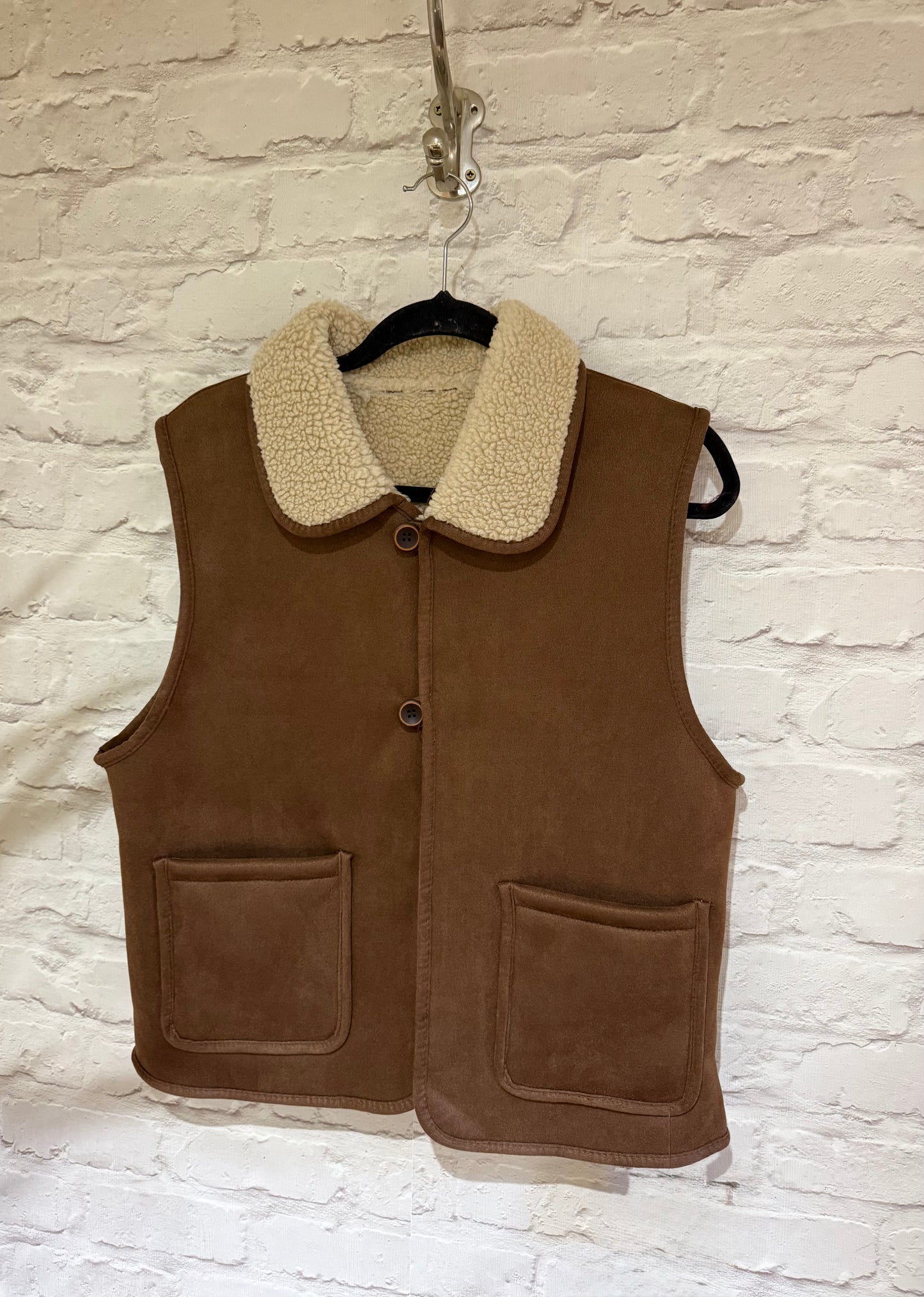 NOSS - Faux suede shearling gilet