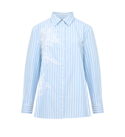 French Connection - 72ZBW - Cambria Cotton Embroidered Floral Stripe Shirt