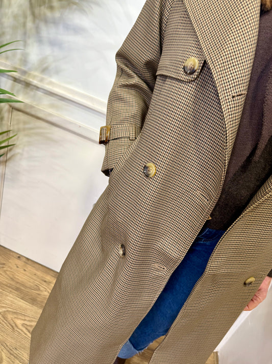 NICHOLA - Checked trench coat