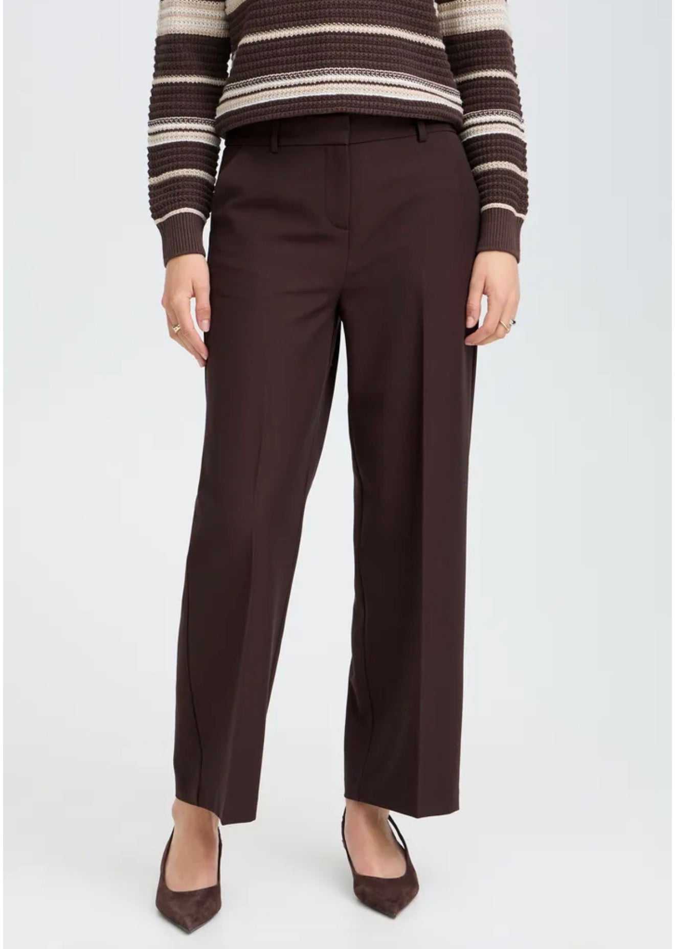 B.Young - DANTA CROP - Classic wide leg ankle length trousers