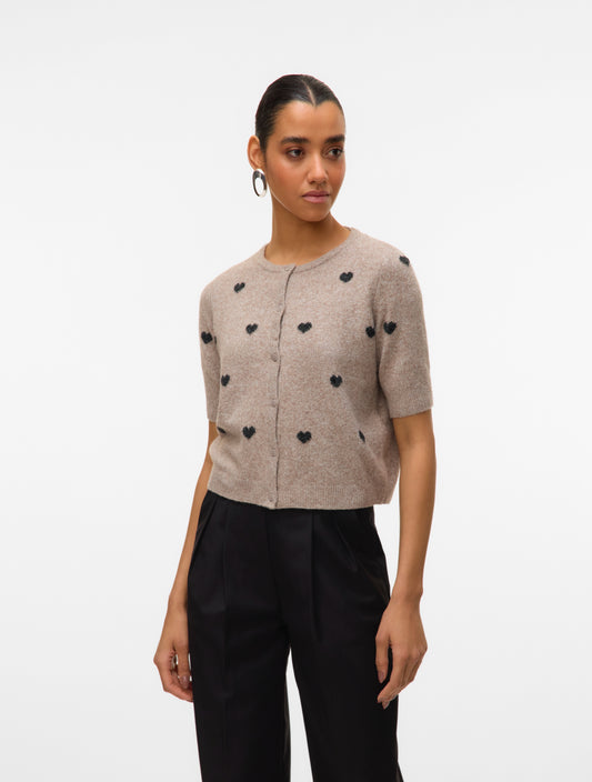 Vero Moda - DOFFY INTARSIA - Heart print cardi