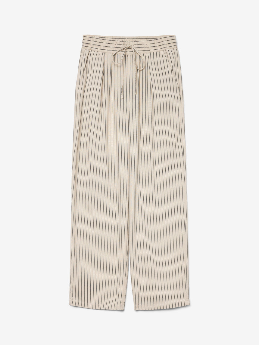 Vero Moda - JESMILO - Pinstripe High rise wide linen trousers
