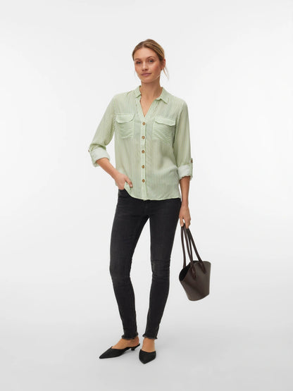 Vero Moda - BUMPY - Stripe button front shirt