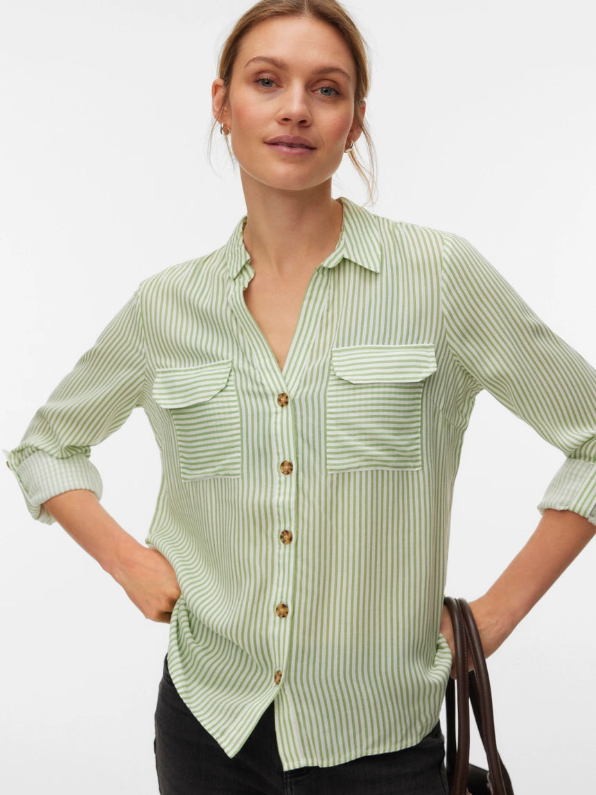 Vero Moda - BUMPY - Stripe button front shirt