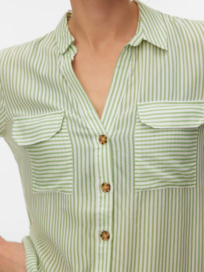 Vero Moda - BUMPY - Stripe button front shirt