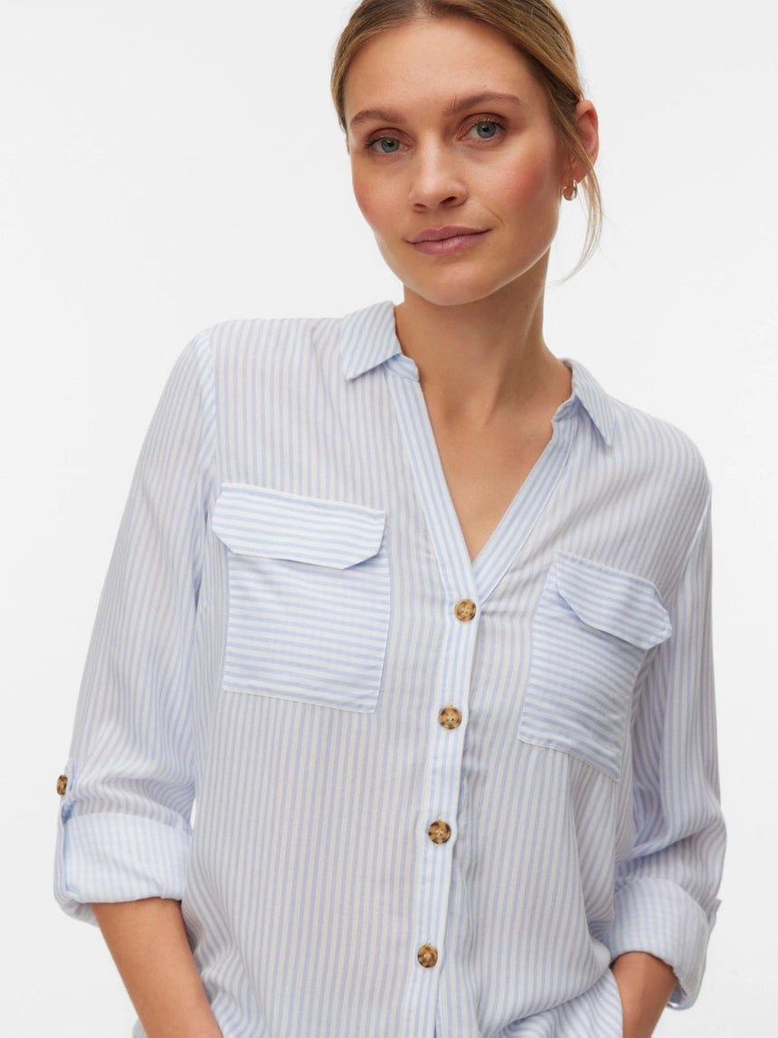 Vero Moda - BUMPY - Stripe button front shirt