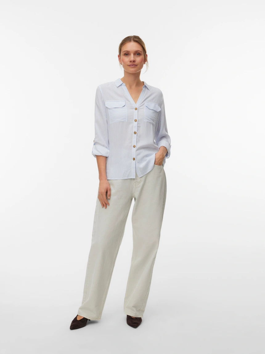 Vero Moda - BUMPY - Stripe button front shirt