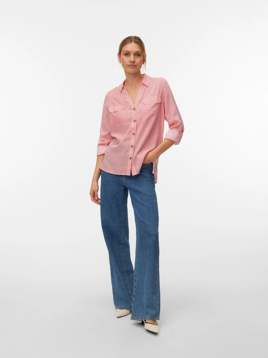 Vero Moda - BUMPY - Stripe button front shirt