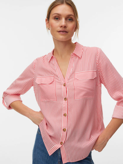 Vero Moda - BUMPY - Stripe button front shirt
