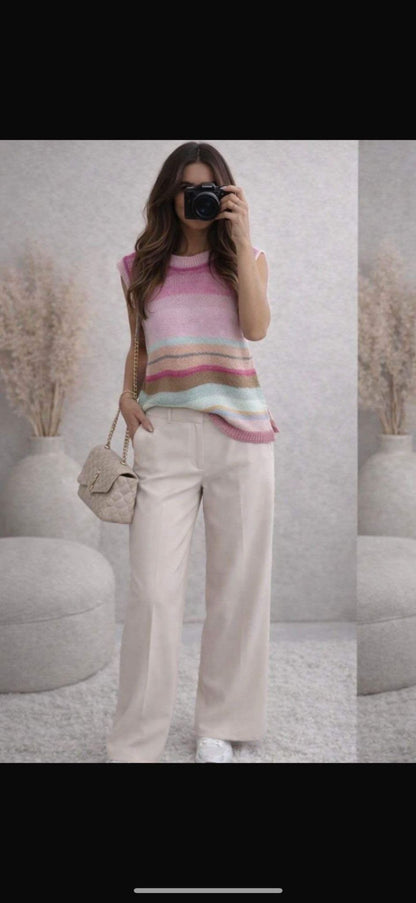 JULIET - Stripe knitted tank top